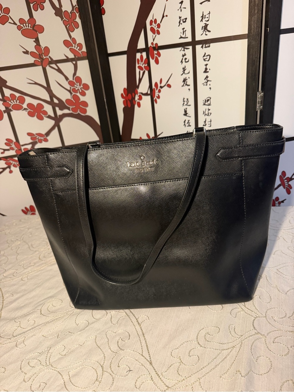 kate spade Black Saffiano Leather Tote